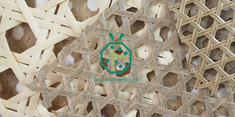 Plastic polygon woven thatch ceiling panels for timber house