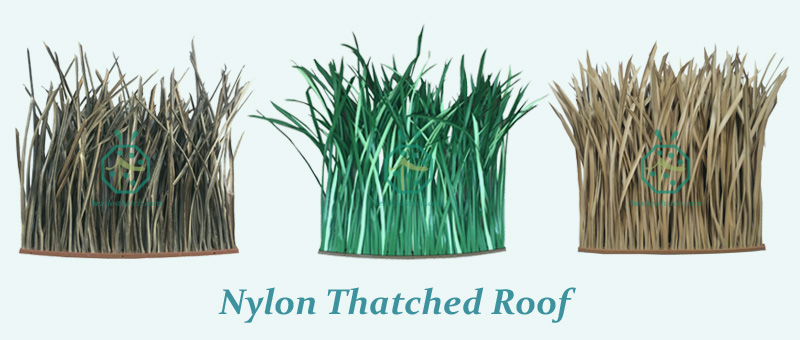 Artificial nylon thatch tiles for palapa roof repairs