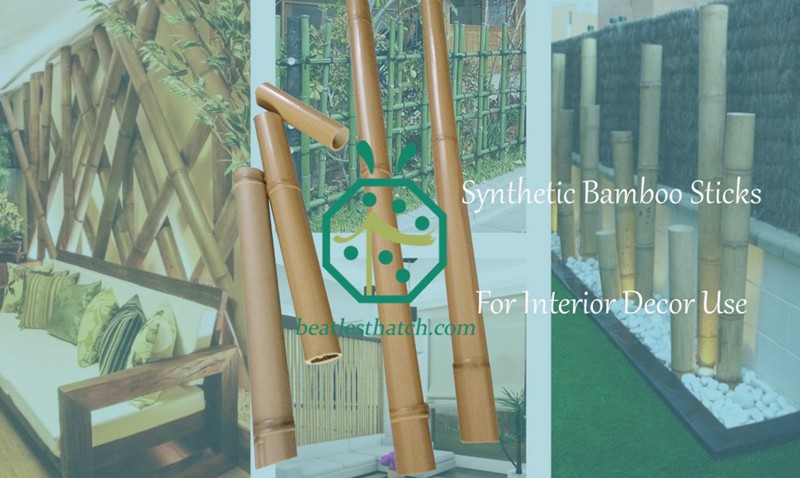 Palillos de bambú artificiales para la decoración interior del parque del safari o el cercado exterior