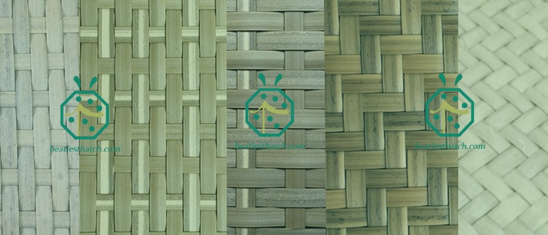 Bedroom ceiling decoration with artificial bamboo woven mat