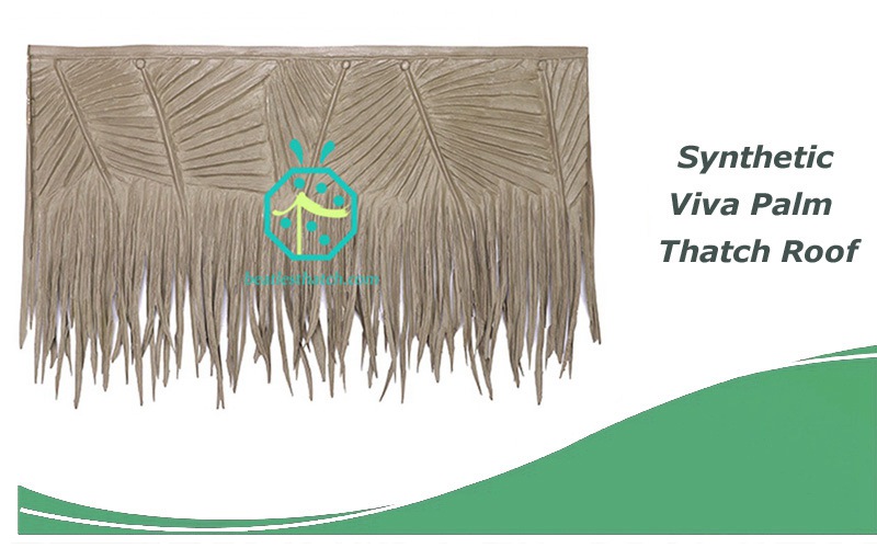 Synthetic viva palm thatch roofing for palapa or tiki hut construction projects