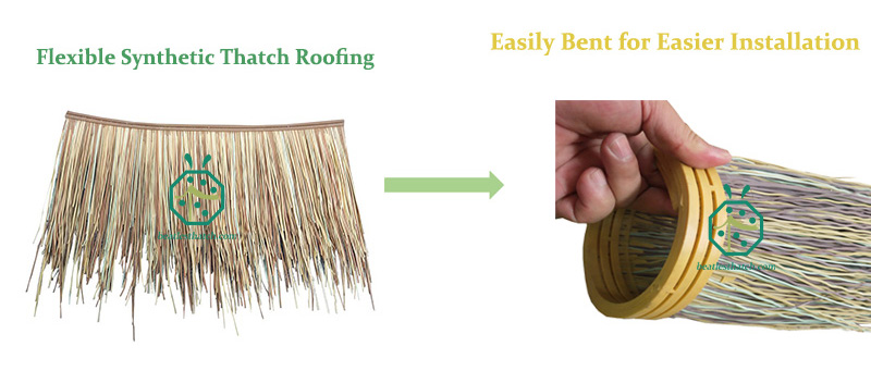 Flexible craftsmanship for artificial reed thatch roof to easier installation of hotel roof remodeling