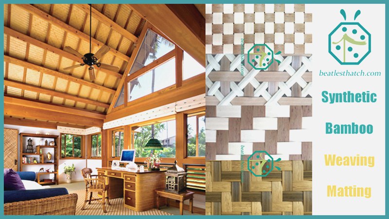 Synthetic bamboo woven panel for hotel lobby ceiling decoration