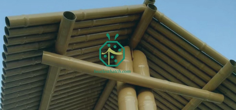 Estructura de patio de postes de bambú de acero inoxidable