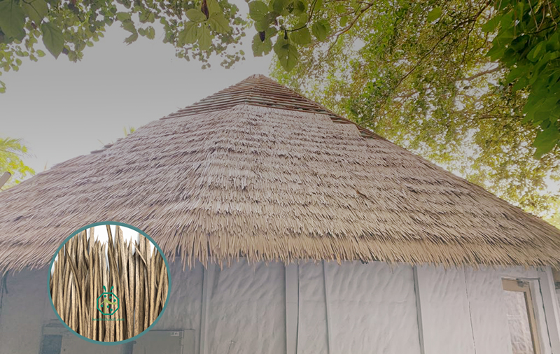 Paneles de techo de paja artificial ignífugos para Maldives Waterfront Resort Hotel