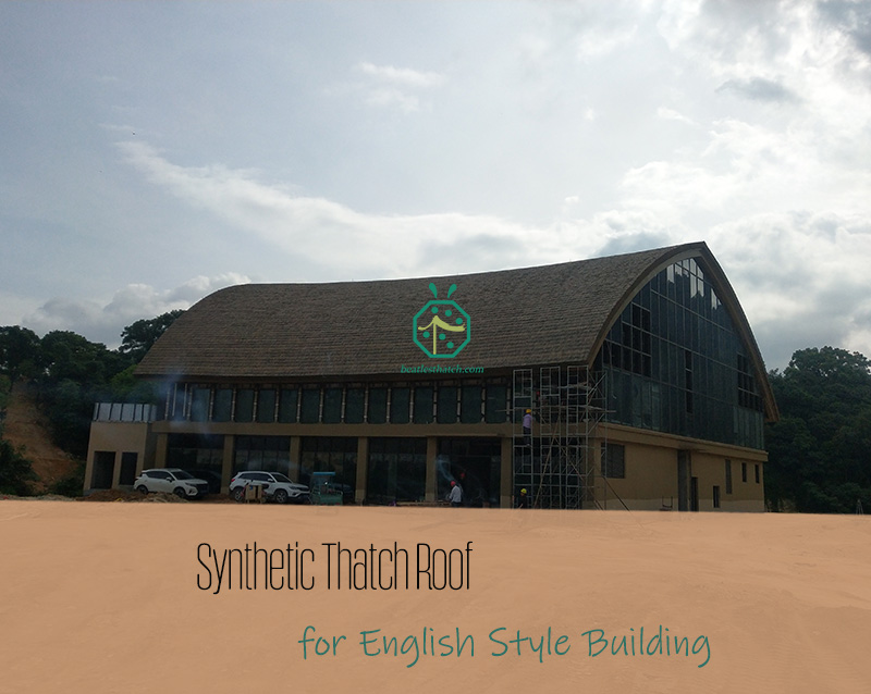 Techo de paja sintética para la decoración del techo del edificio de la cabaña de estilo inglés