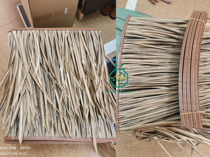 Production of synthetic cogon thatch roof for Cebu resort hotels