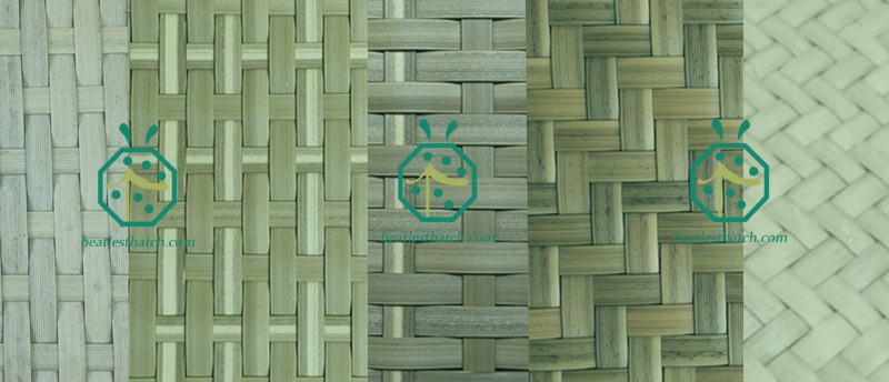 Artificial lauhala woven panels for barn wall and ceiling cover