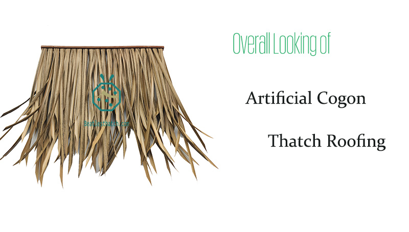 Synthetic cogon thatch for waterfront park landscape design