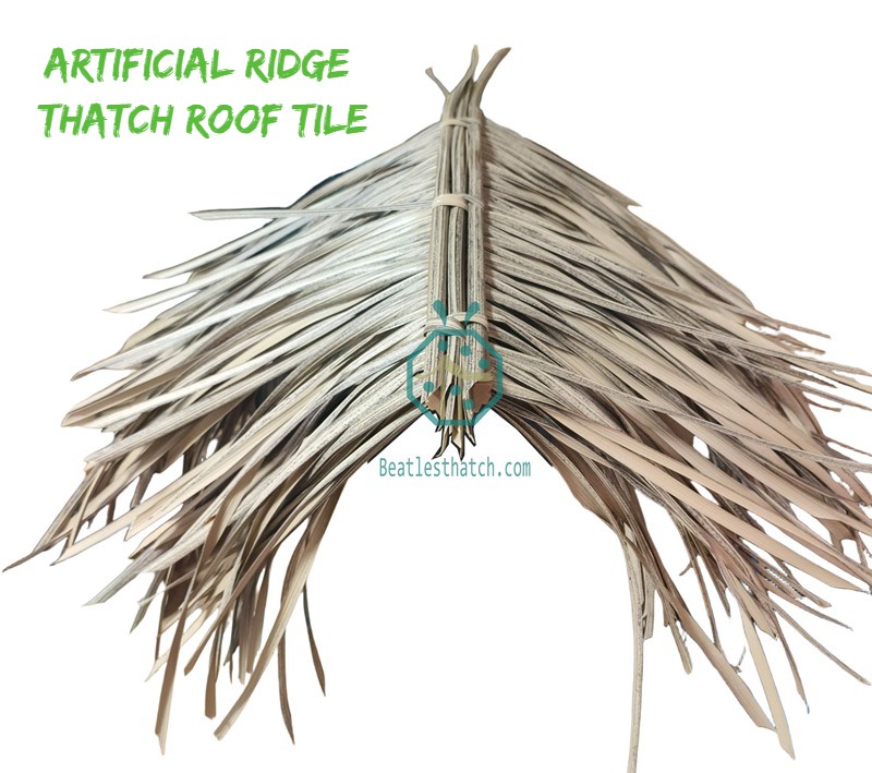 Artificial Ridge Thatch Tile For Resort Hotel Overwater Bungalow Kajan Roof Construction