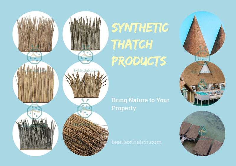 Synthetic Mexican Palm Thatch Roof Panels For Palapa, Bohio, Gazebo Construction