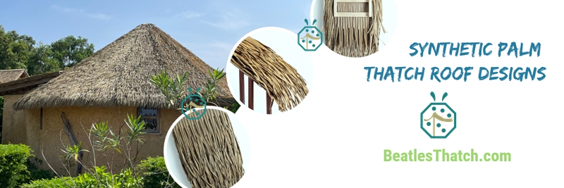 Plastic palm thatch roof for zoological park tiki hut gazebo decoration