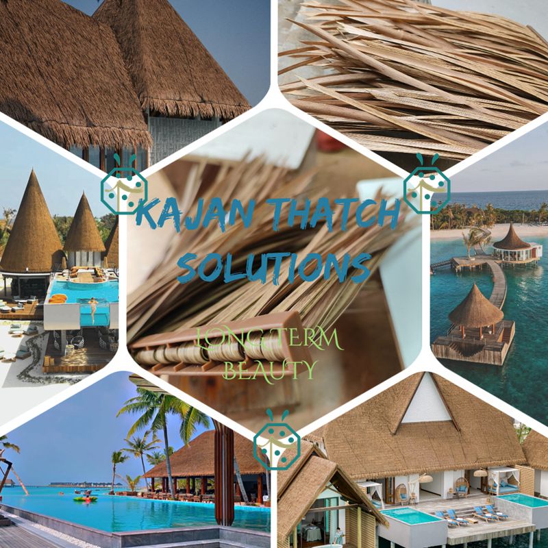 Beach hideaway resort synthetic shelter thatch roof panels