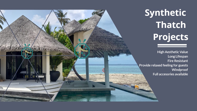 Synthetic makuti thatch roof for Africa beach resort hotel gazebo