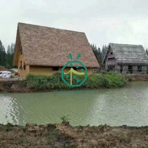 bure edificio techo de paja de nylon en fiji