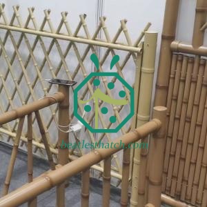 Steel Tall Bamboo Fence Panel For Theme Park Decoration