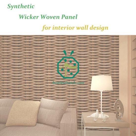 Cottage Interior Decoration Synthetic Wicker Wall Panel