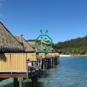 Fiji Water Villa Synthetic Palm Thatch Roofing Materials Supplier