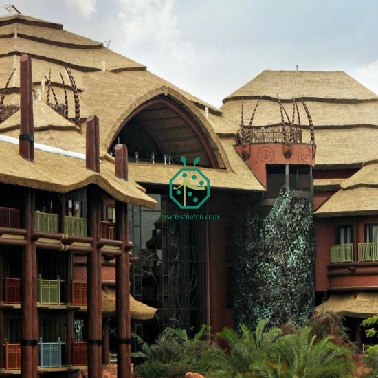 Durable Synthetic Straw Thatch Panels for Commercial Sunshade Roofs