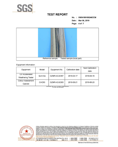 informe de prueba de quemado vertical y decoloración para techo de paja
