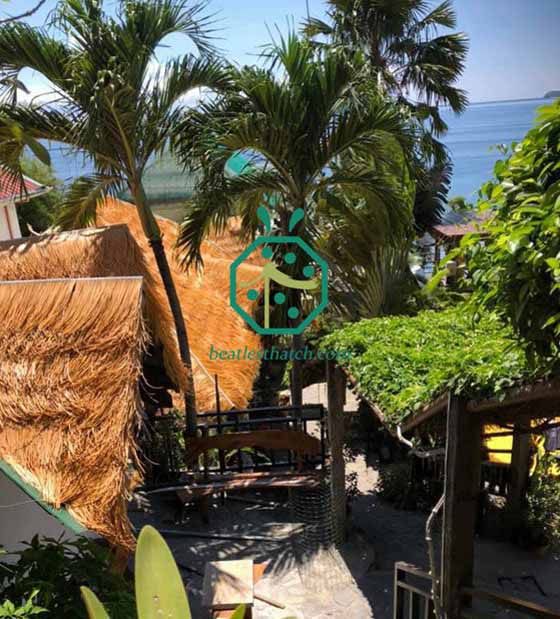 techo de paja de paja sintética para resort de buceo en batangas en filipinas