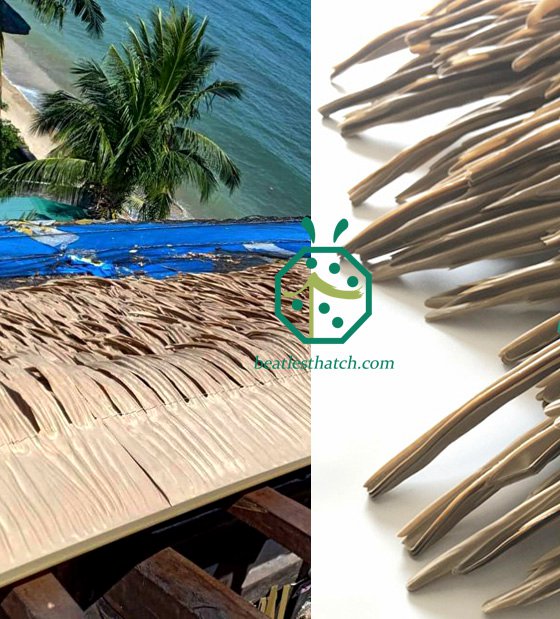 Techo de paja de palma ignífuga para Proyecto de Club de Buceo de Filipinas