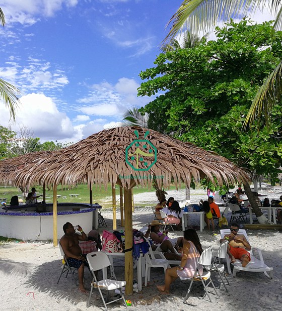 Área de descanso turístico del Parque de Diversiones de Panamá Sombrillas de palma sintética
